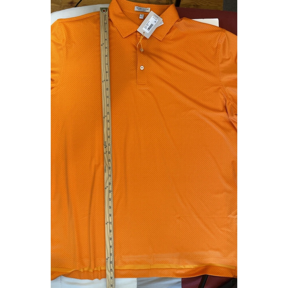 NEW Peter Millar Tesseract Jersey Polo Mens XXL Summer Comfort Orange Stretch - Picture 8 of 8
